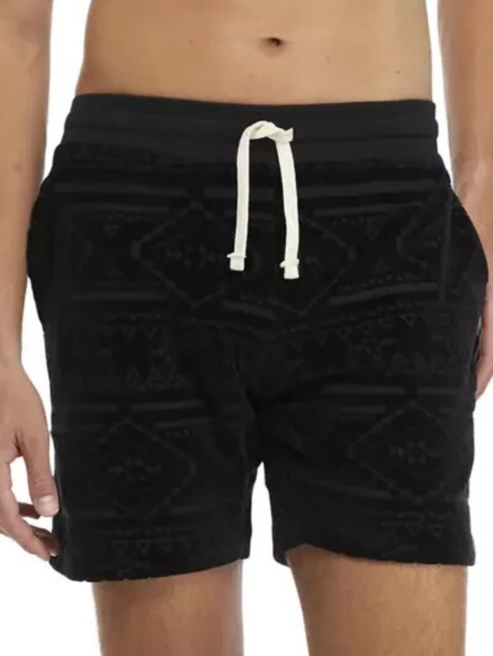 chubbies Black Soft Lounge Shorts with White Drawstring